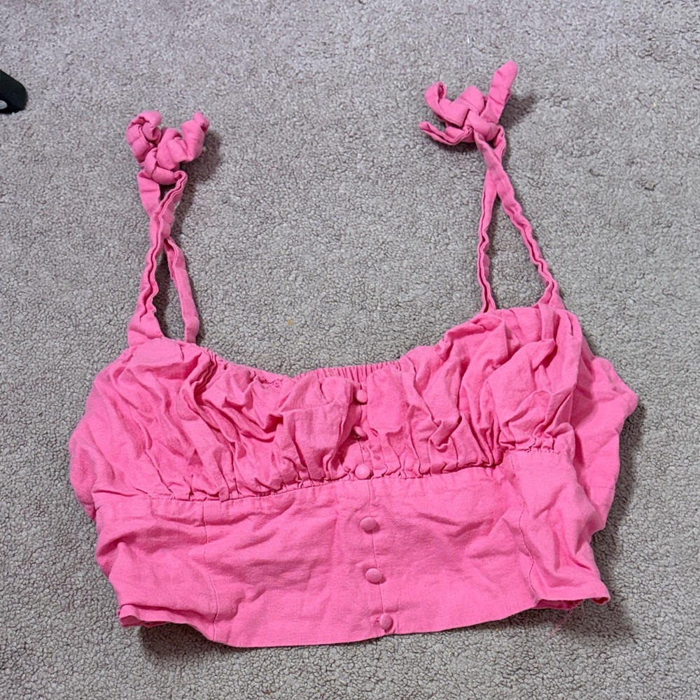 Altar'd State Pink Camisole with Knotted Straps